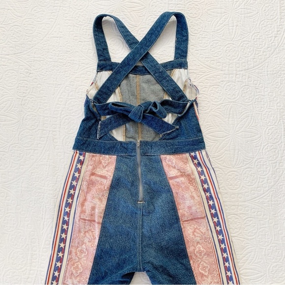 Free People 'We the Free' Dallas Flared Denim Jumpsuit, Stars and Stripes - Picture 5 of 9
